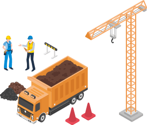 建築業の仕事風景のイラスト